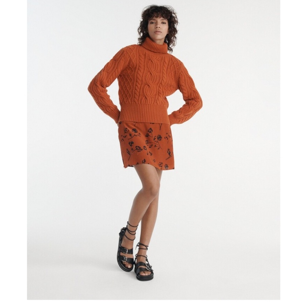 The Kooples Silk Floral Flowing Skirt Size 2